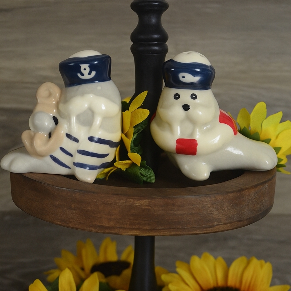 Salt and Pepper Shakers Nautical Ceramic Figures